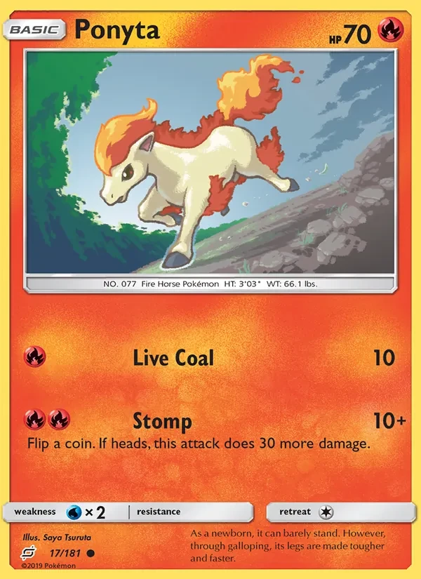 Ponyta 17/181 Team Up Pokémon Karte