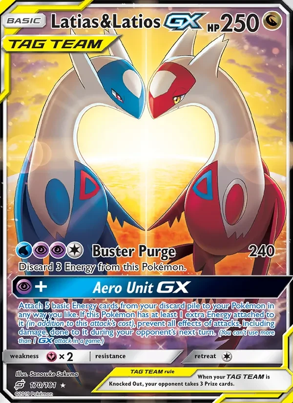 Latias & Latios GX 170/181 Team Up Pokémon Karte