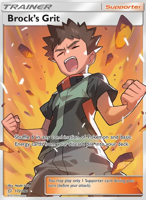 Brock’s Grit 172/181 Team Up Pokémon card