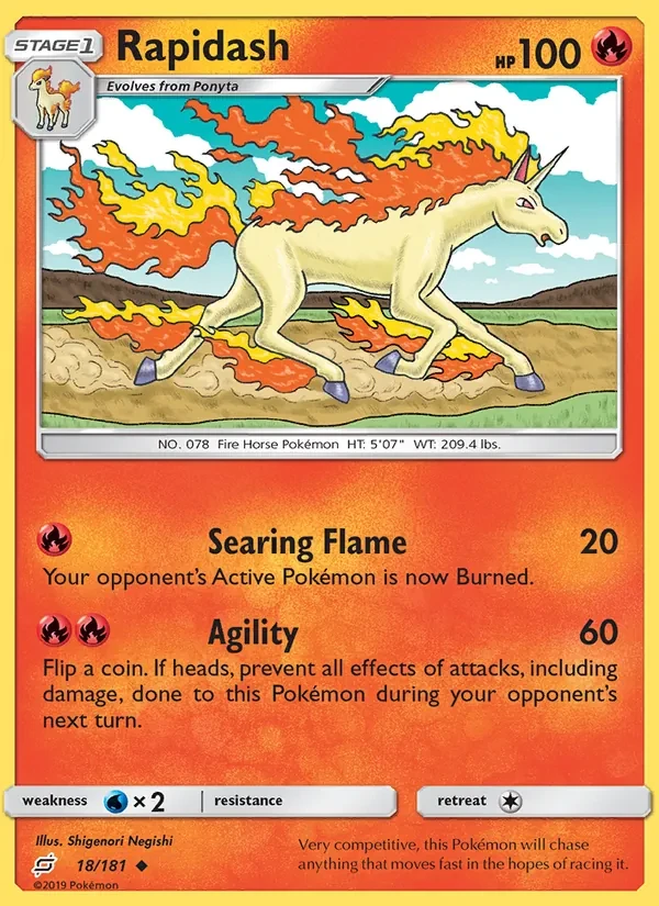 Rapidash 18/181 Team Up Pokémon Karte