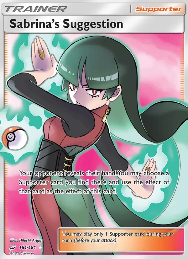 Sabrina’s Suggestion 181/181 Team Up Pokémon card