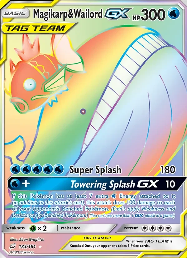 Magikarp & Wailord GX 183/181 Team Up Pokémon card