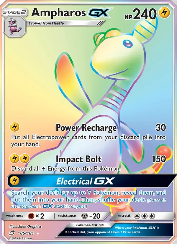 Ampharos GX 185/181 Team Up Pokémon card