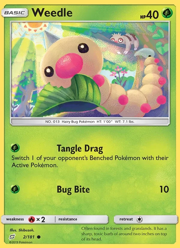 Weedle 2/181 Team Up Pokémon card