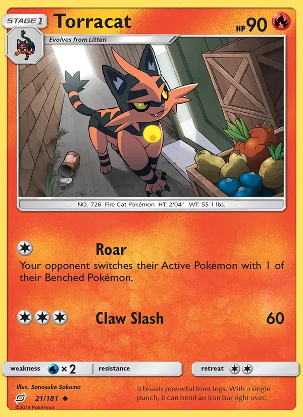Carte Pokémon Torracat 21/181 Team Up