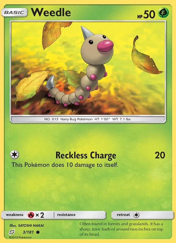 Weedle 3/181 Team Up Pokémon card
