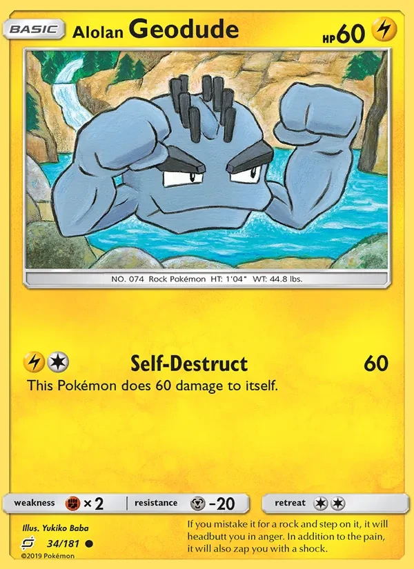 Alolan Geodude 34/181 Team Up Pokémon card