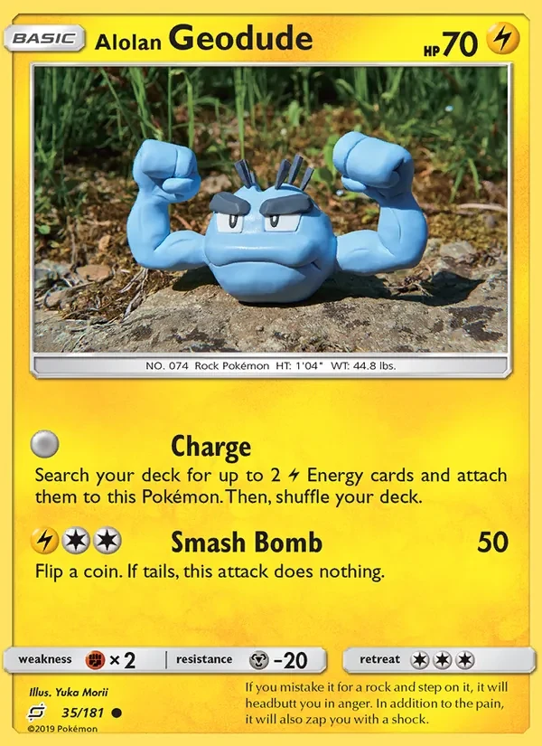 Alolan Geodude 35/181 Team Up Pokémon Karte