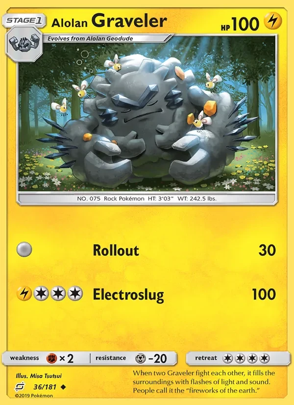 Alolan Graveler 36/181 Team Up Pokémon card