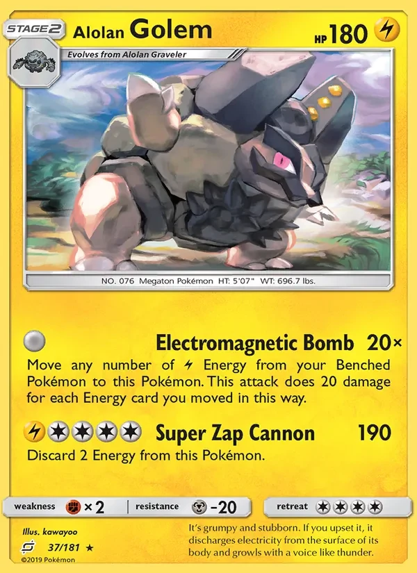 Alolan Golem 37/181 Team Up Pokémon card