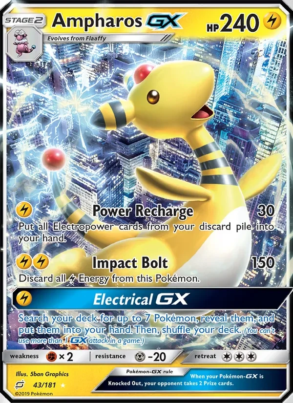 Ampharos GX 43/181 Team Up Pokémon card