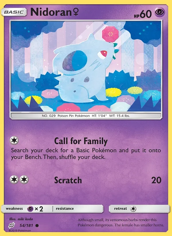 Nidoran♀ 54/181 Team Up Pokémon Karte