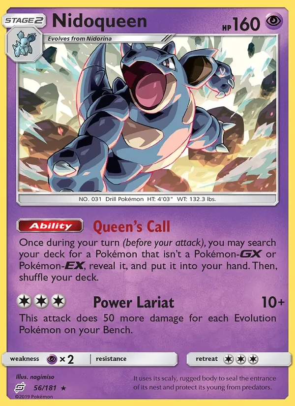 Nidoqueen 56/181 Team Up Pokémon card