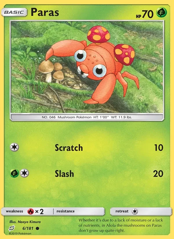 Paras 6/181 Team Up Pokémon kaart