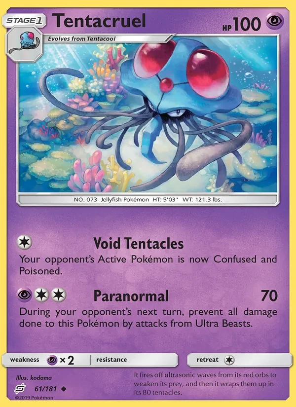 Tentacruel 61/181 Team Up Pokémon card
