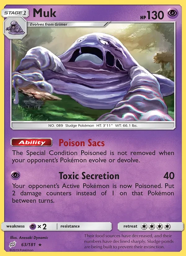 Carta Pokémon Muk 63/181 Team Up