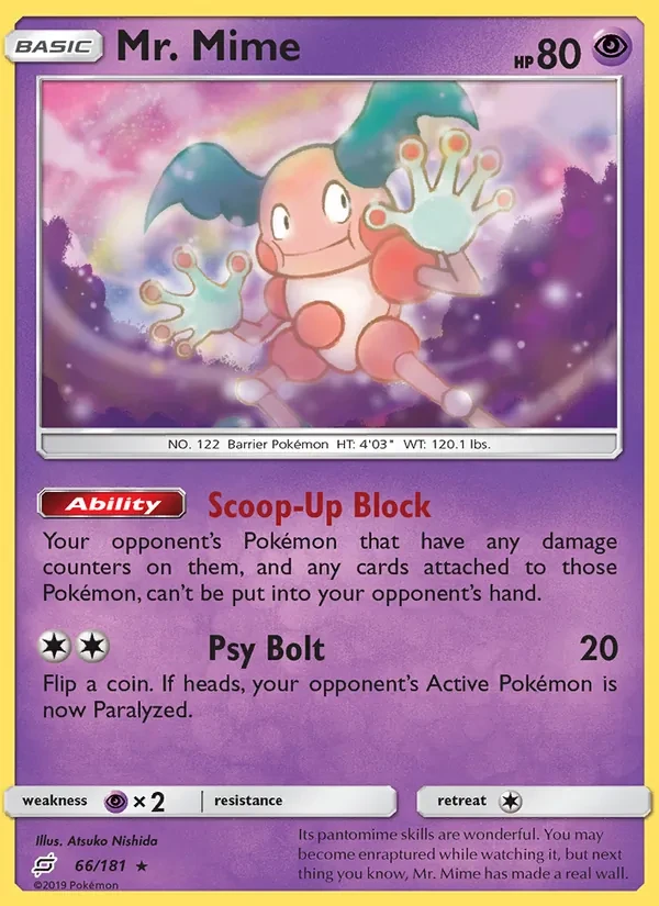 Mr. Mime 66/181 Team Up Pokémon card