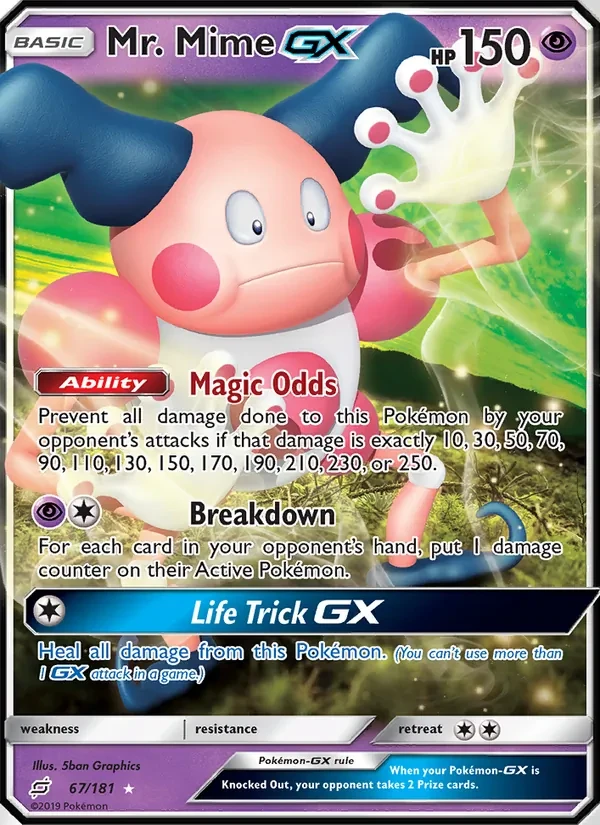 Mr. Mime GX 67/181 Team Up Pokémon card