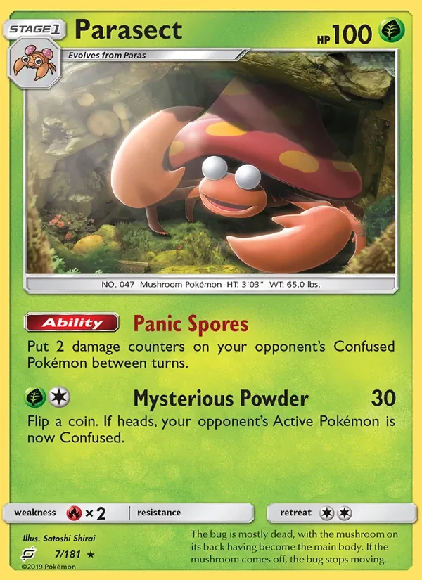 Parasect 7/181 Team Up Pokémon Karte