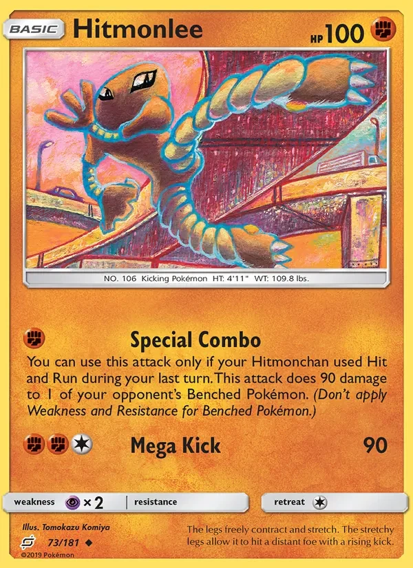 Hitmonlee 73/181 Team Up Pokémon Karte