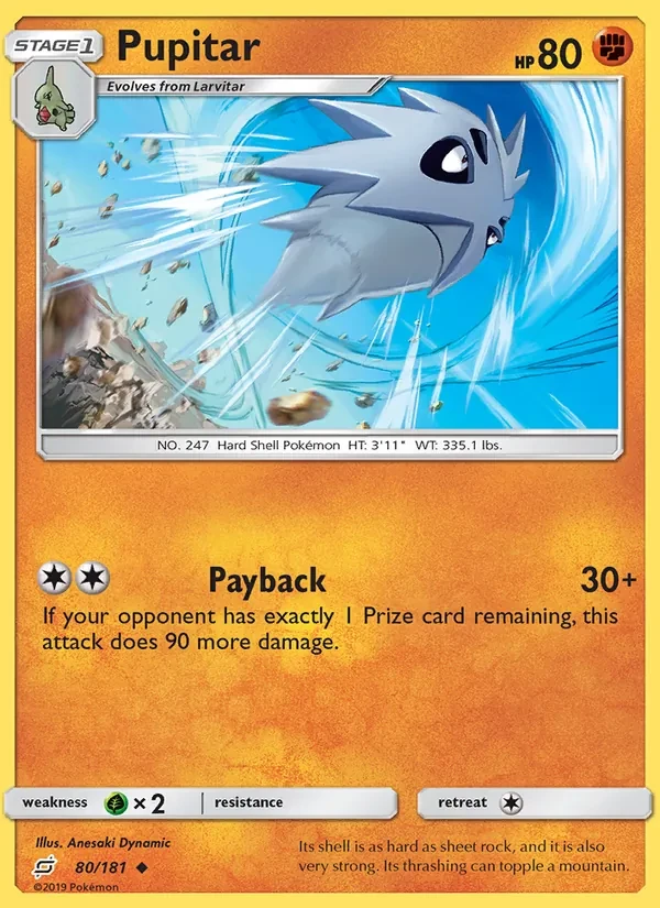 Pupitar 80/181 Team Up Pokémon card