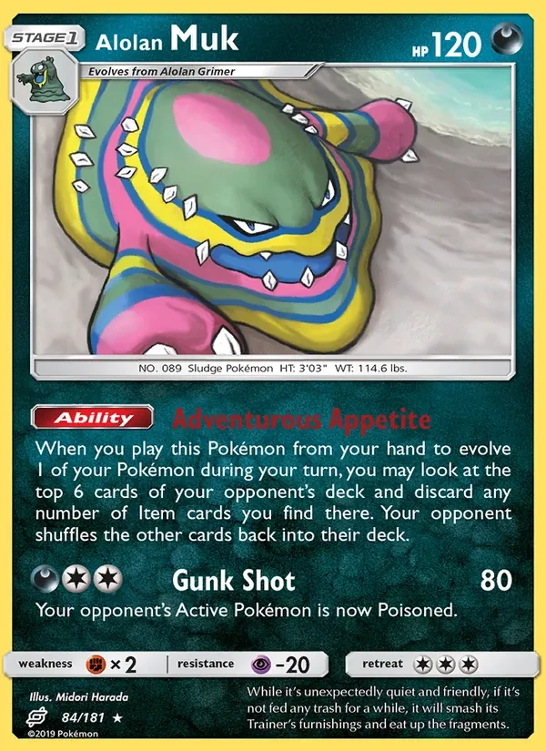 Alolan Muk 84/181 Team Up Pokémon card
