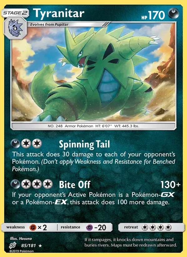 Tyranitar 85/181 Team Up Pokémon card