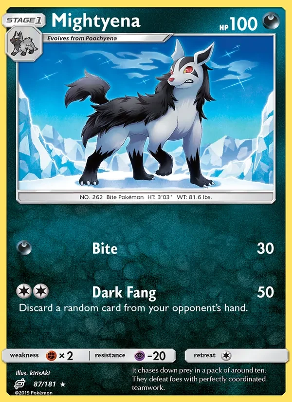 Mightyena 87/181 Team Up Pokémon card