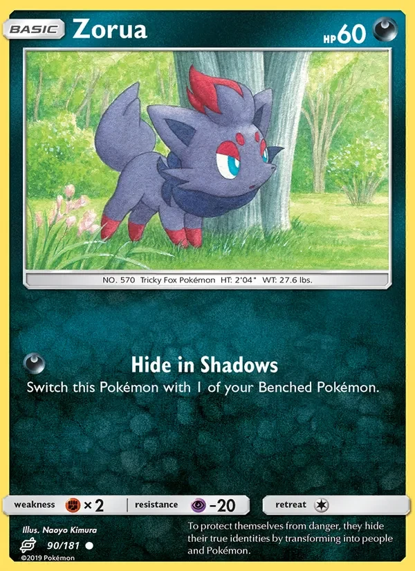 Zorua 90/181 Team Up Pokémon card
