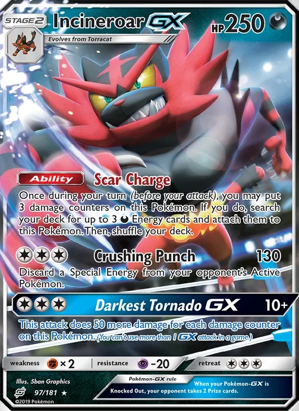 Incineroar GX 97/181 Team Up Pokémon card