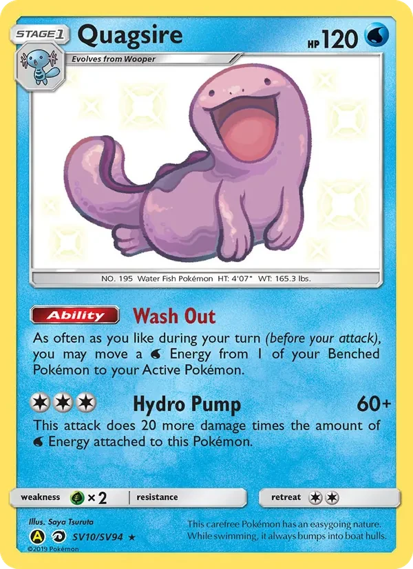 Quagsire SV10 Hidden Fates Shiny Vault Pokémon card