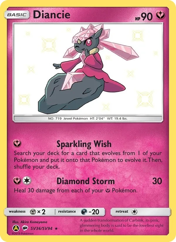 Diancie SV36 Hidden Fates Shiny Vault Pokémon Karte
