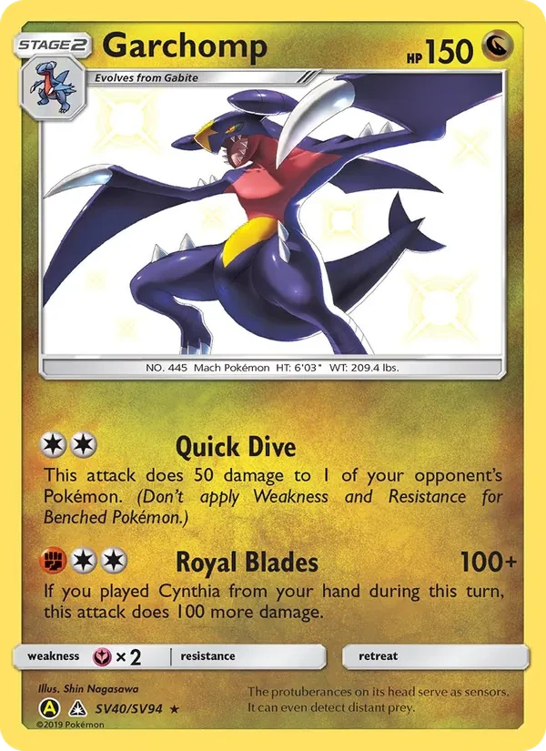 Garchomp SV40 Hidden Fates Shiny Vault Pokémon card