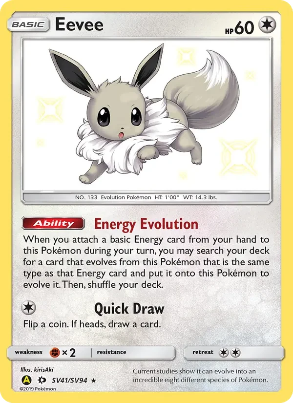 Eevee SV41 Hidden Fates Shiny Vault Pokémon card