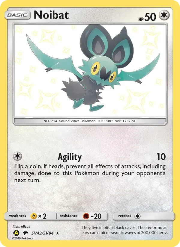 Noibat SV43 Hidden Fates Shiny Vault Pokémon card