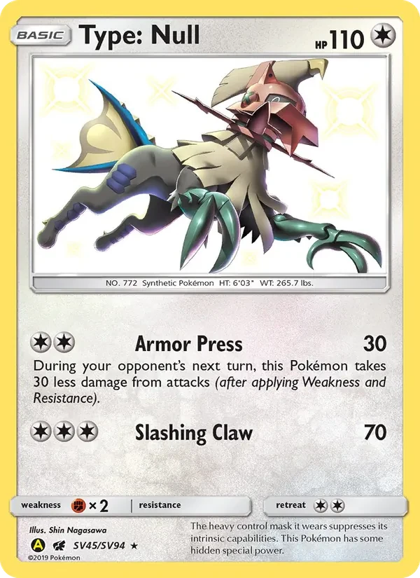Type: Null SV45 Hidden Fates Shiny Vault Pokémon Karte
