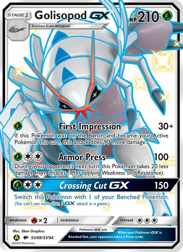Golisopod-GX SV48 Hidden Fates Shiny Vault Pokémon card