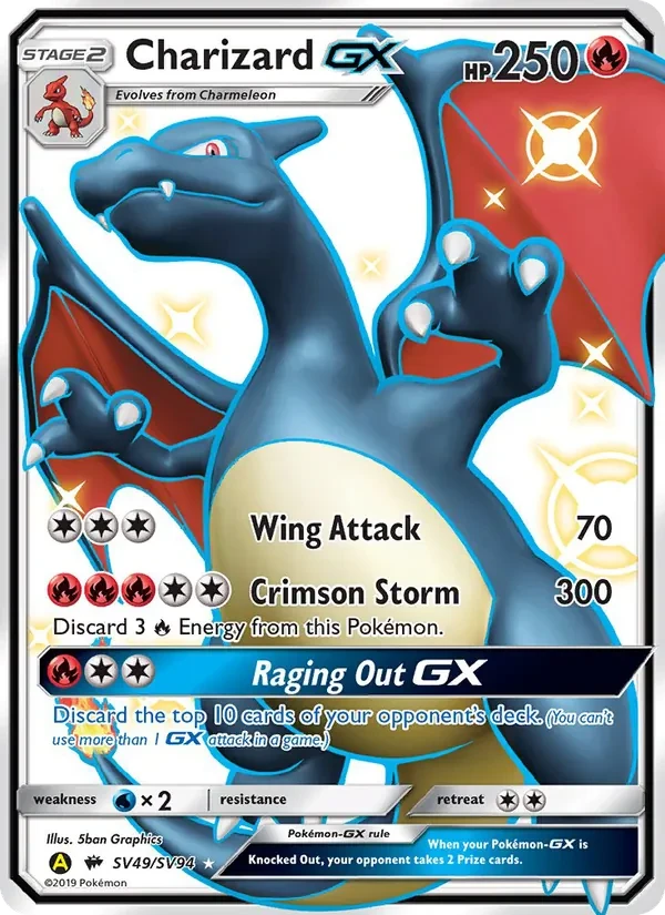 Charizard-GX SV49 Hidden Fates Shiny Vault Pokémon card