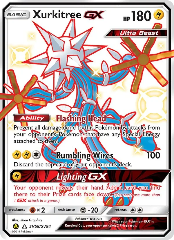 Carte Pokémon Xurkitree-GX SV58 Hidden Fates Shiny Vault