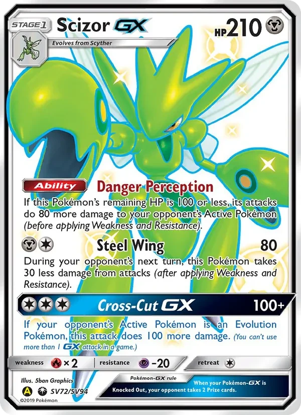 Scizor-GX SV72 Hidden Fates Shiny Vault Pokémon card