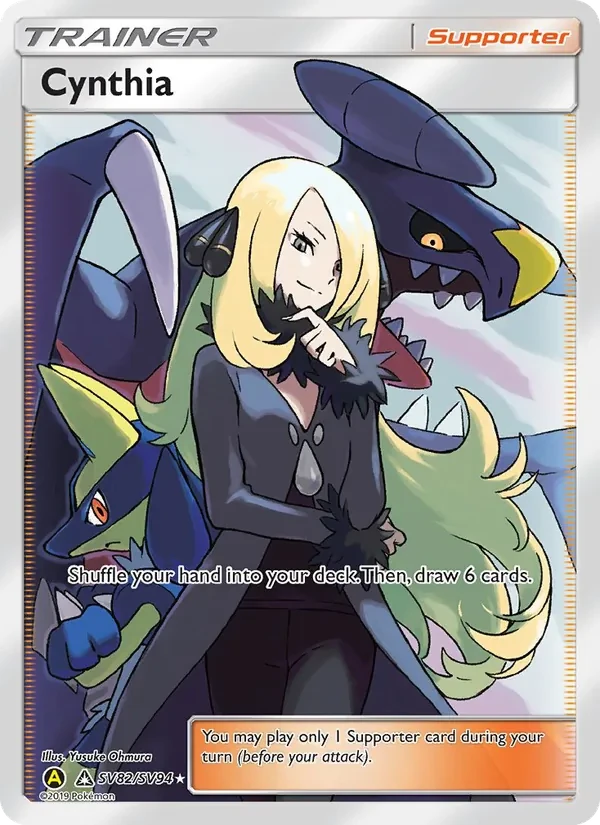 Cynthia SV82 Hidden Fates Shiny Vault Pokémon card