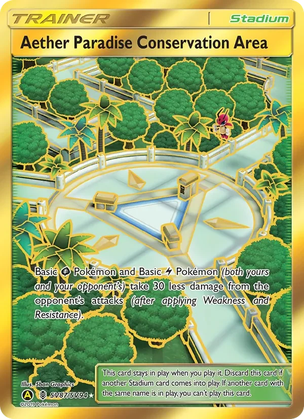 Aether Paradise Conservation Area SV87 Hidden Fates Shiny Vault Pokémon card