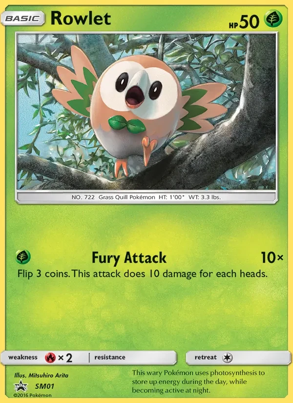 Rowlet SM01 SM Black Star Promos Pokémon card