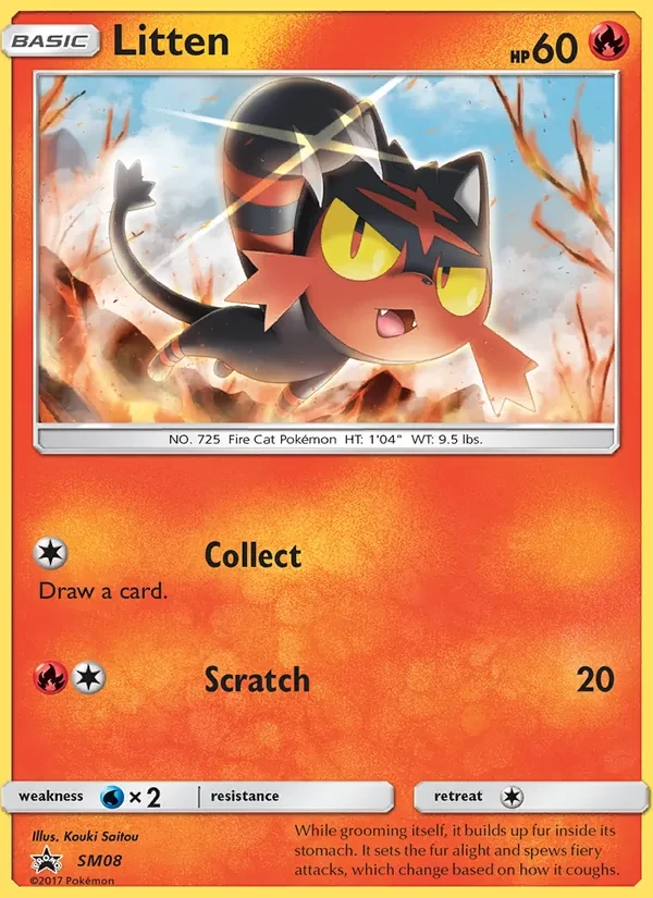Litten SM08 SM Black Star Promos Pokémon card