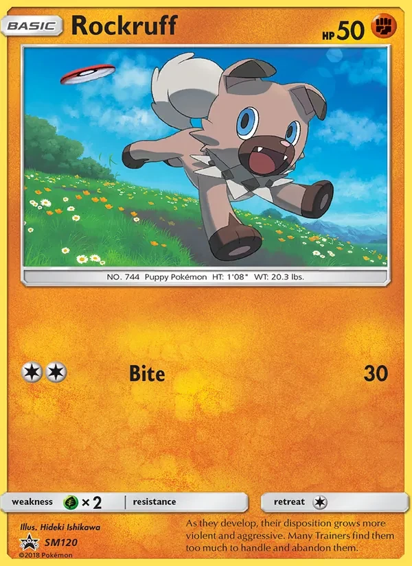 Rockruff SM120 SM Black Star Promos Pokémon card
