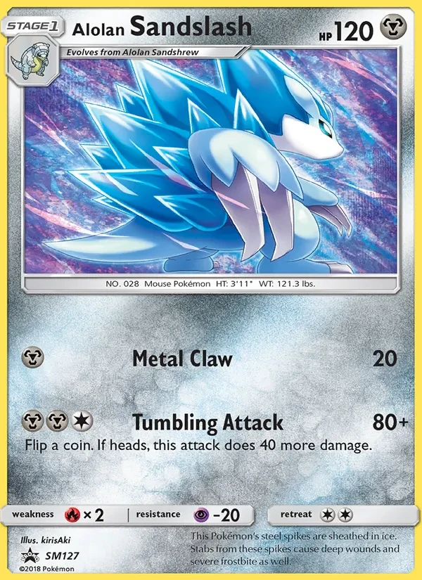 Carte Pokémon Alolan Sandslash SM127 SM Black Star Promos