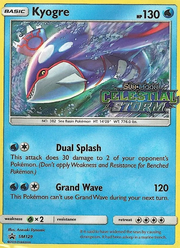 Kyogre SM129 SM Black Star Promos Pokémon card