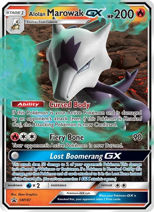 Alolan Marowak GX SM187 SM Black Star Promos Pokémon Karte