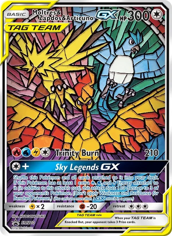 Moltres & Zapdos & Articuno GX SM210 SM Black Star Promos Pokémon kaart