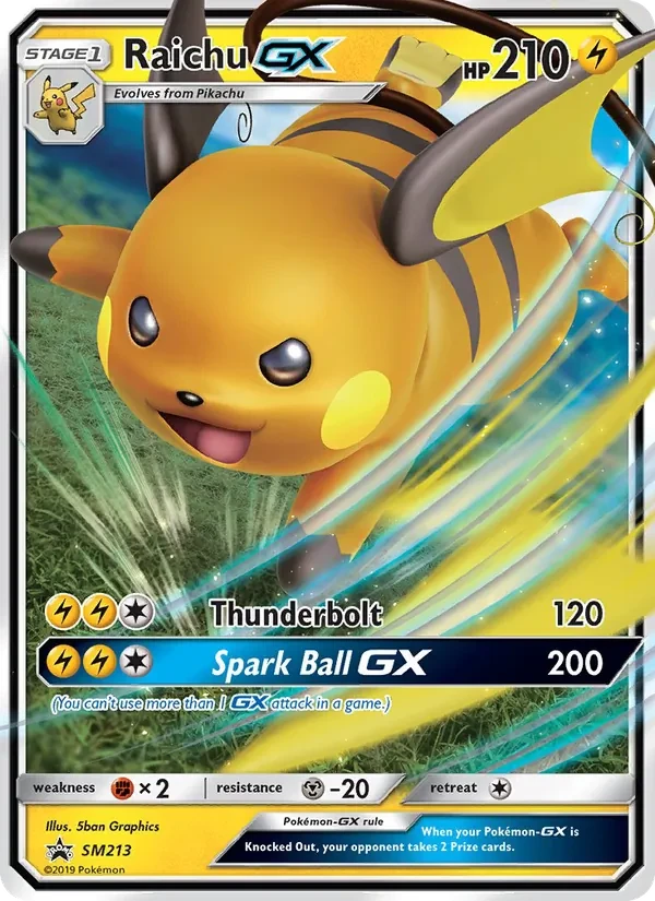 Raichu GX SM213 SM Black Star Promos Pokémon card